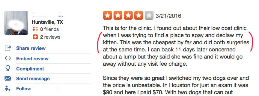 HHS Low cost yelp